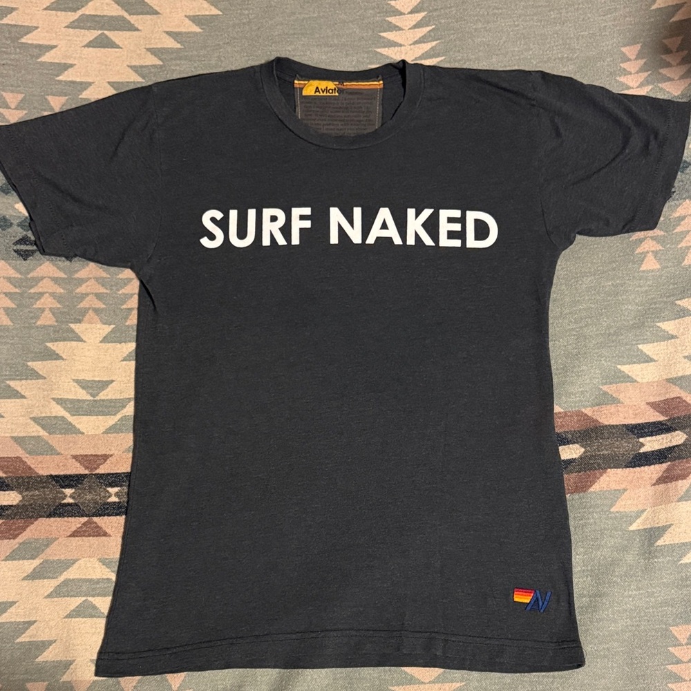 Aviator Nation Black 'Surf Naked' Tee